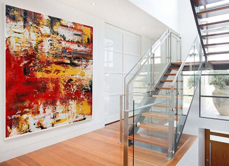 red office wall art